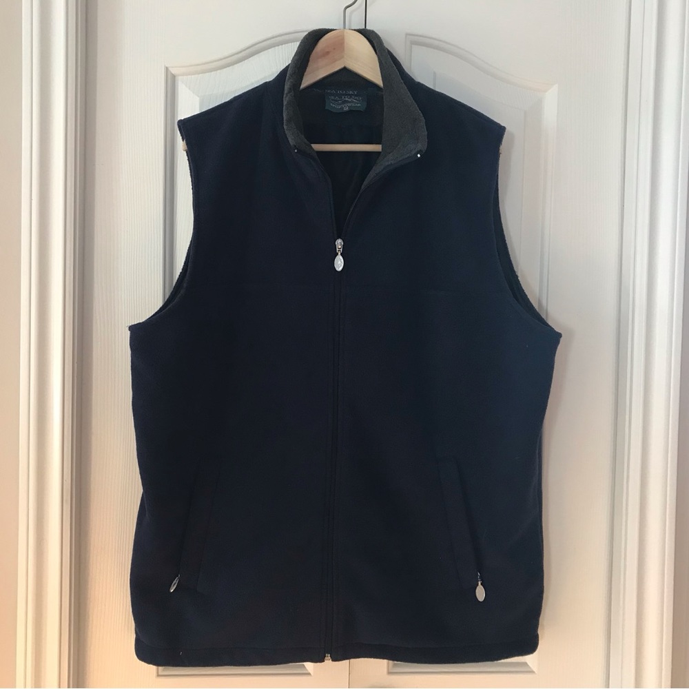 🇨🇦SEA TO SKY SPORTSWEAR🇨🇦 Navy/Gray Full Zip Vest Size Large